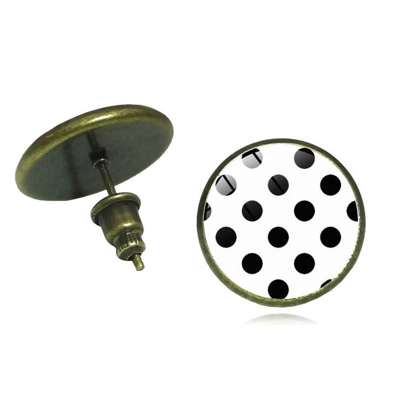 Wholesale Round Wave Point Alloy Earrings