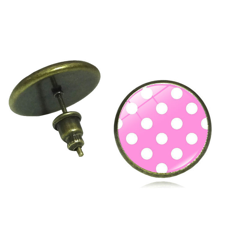 Wholesale Round Wave Point Alloy Earrings