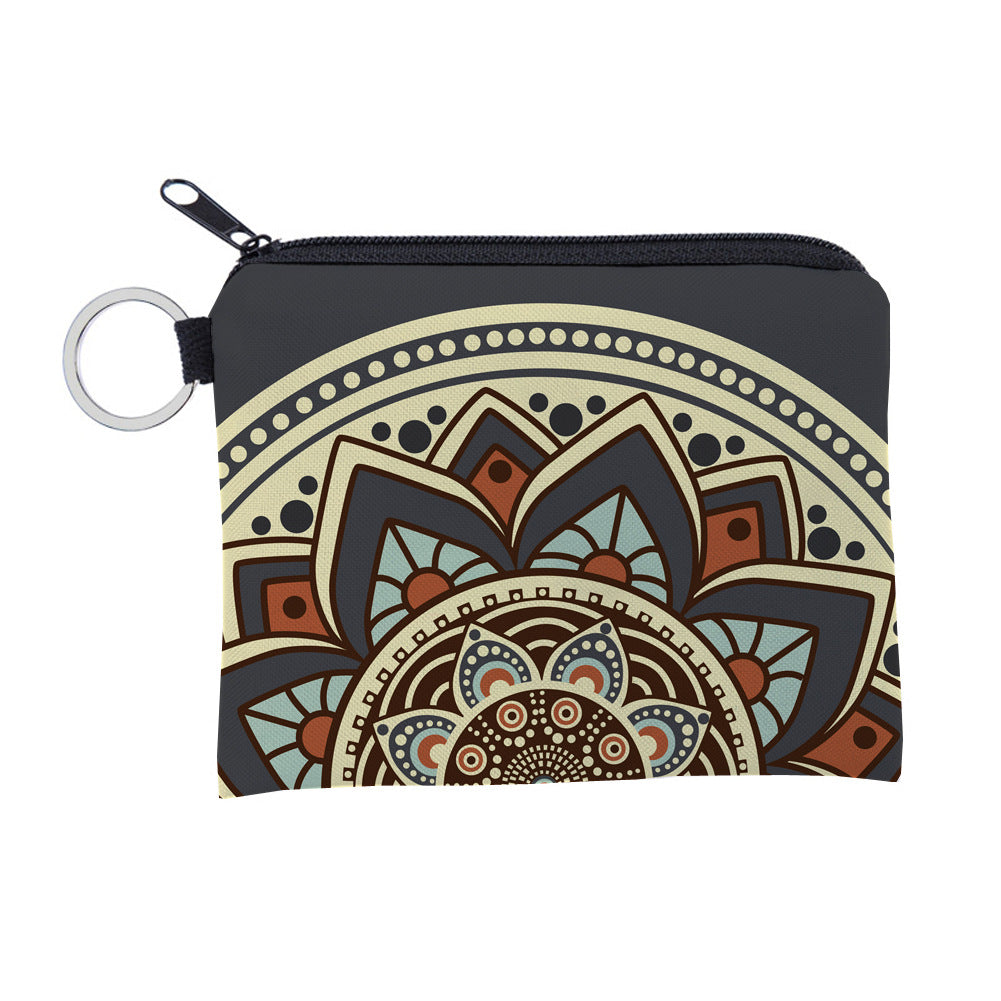 Venta al por mayor Poliéster Datura Pattern Zero Wallet