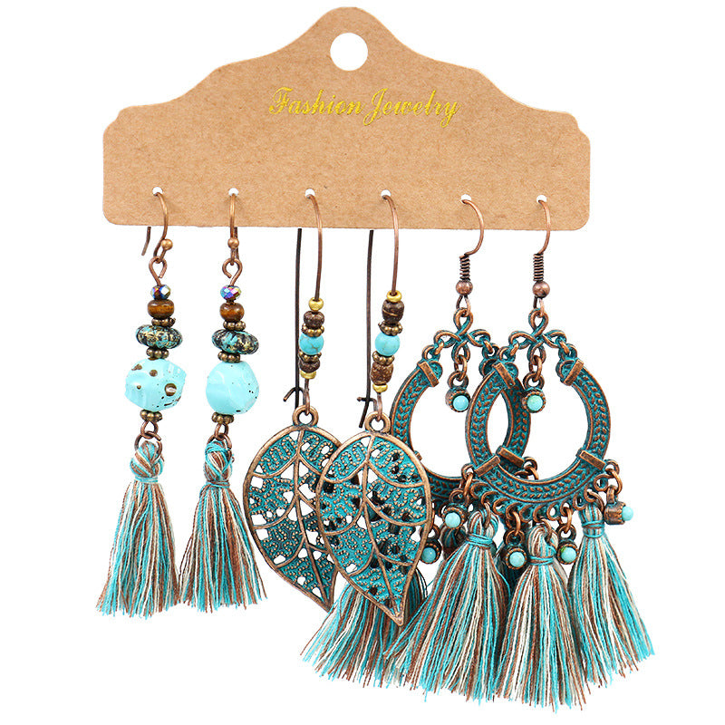 Wholesale Bohemian 3 Set Alloy Earrings