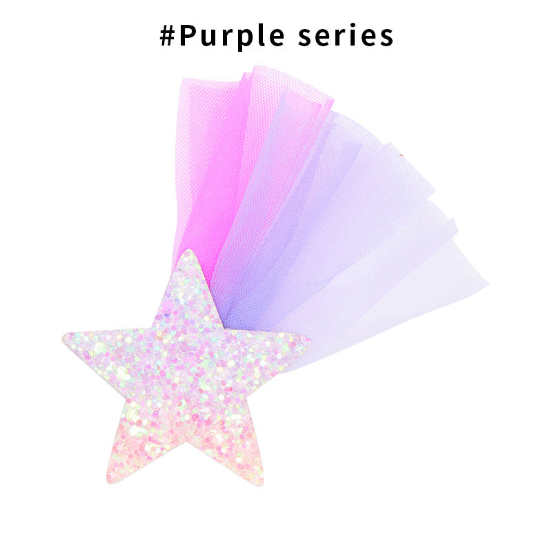 Wholesale Lace Color Star Fabric Hair Clips