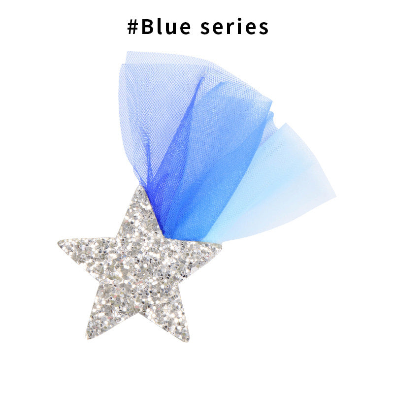 Wholesale Lace Color Star Fabric Hair Clips