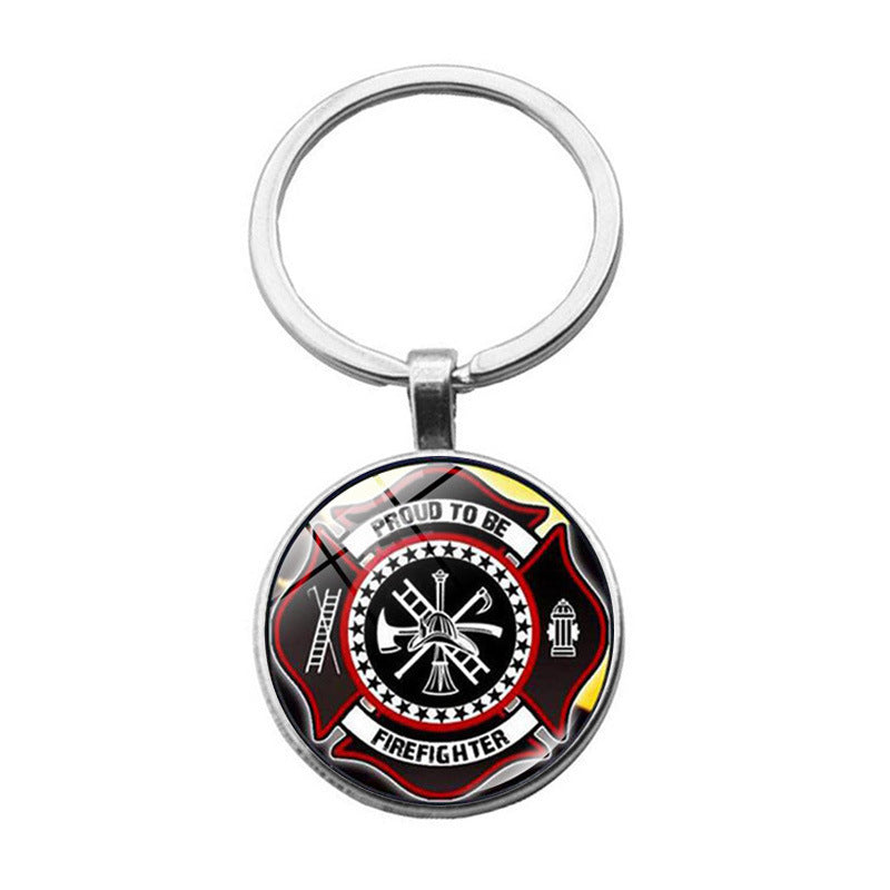 Llavero de bombero de bombero de rescate de aleación de zinc al por mayor