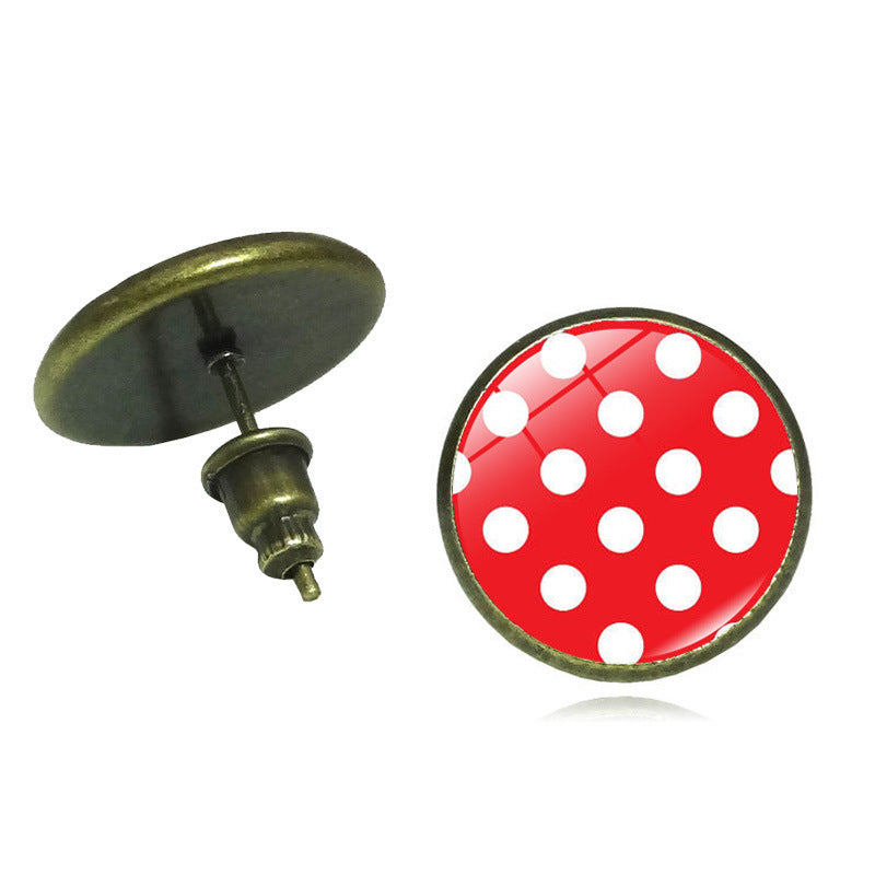 Wholesale Round Wave Point Alloy Earrings