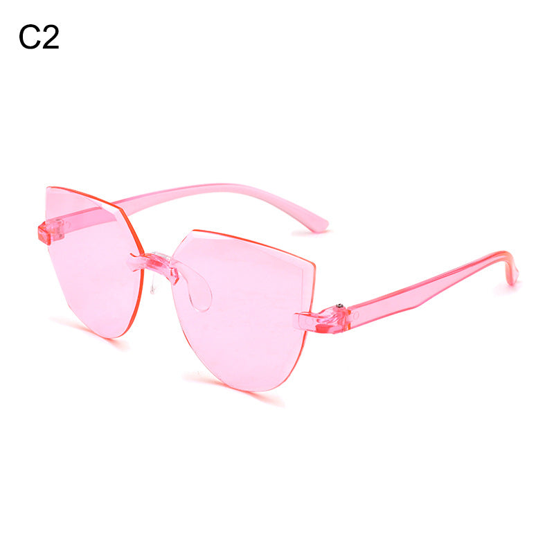 Wholesale PC Frameless One Piece Jelly Clear Sunglasses