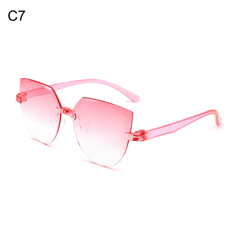 Wholesale PC Frameless One Piece Jelly Clear Sunglasses