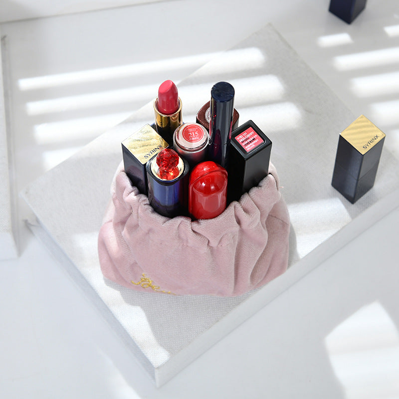 Wholesale Automatic Closure Lipstick Storage Bag Flannel