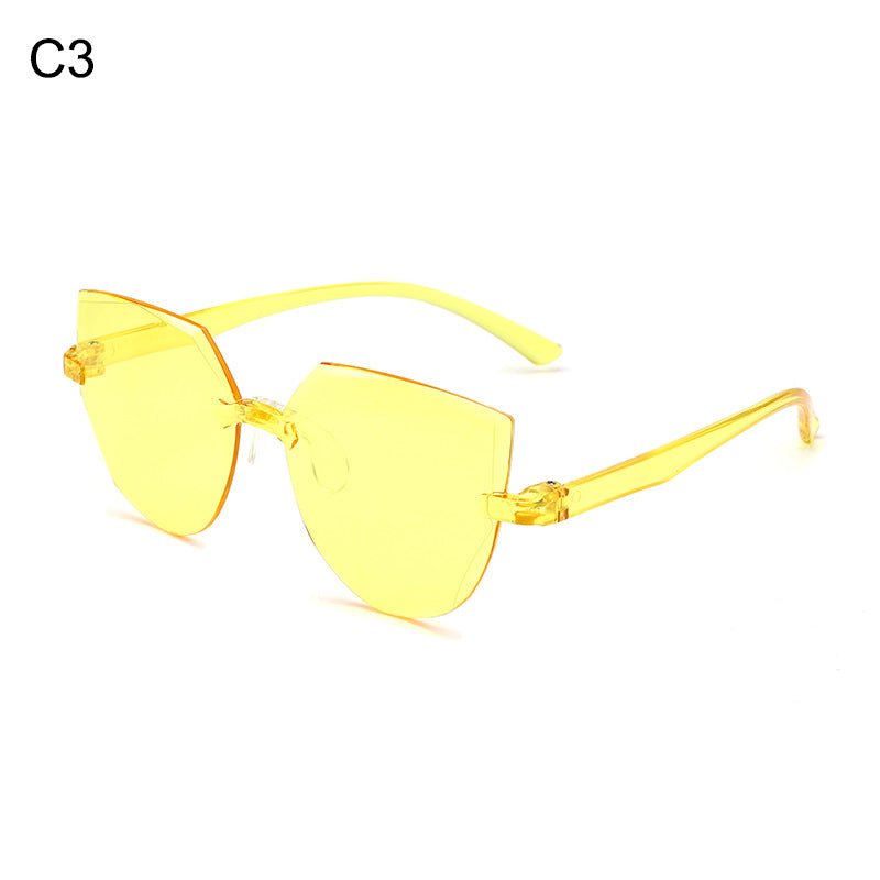 Wholesale PC Frameless One Piece Jelly Clear Sunglasses