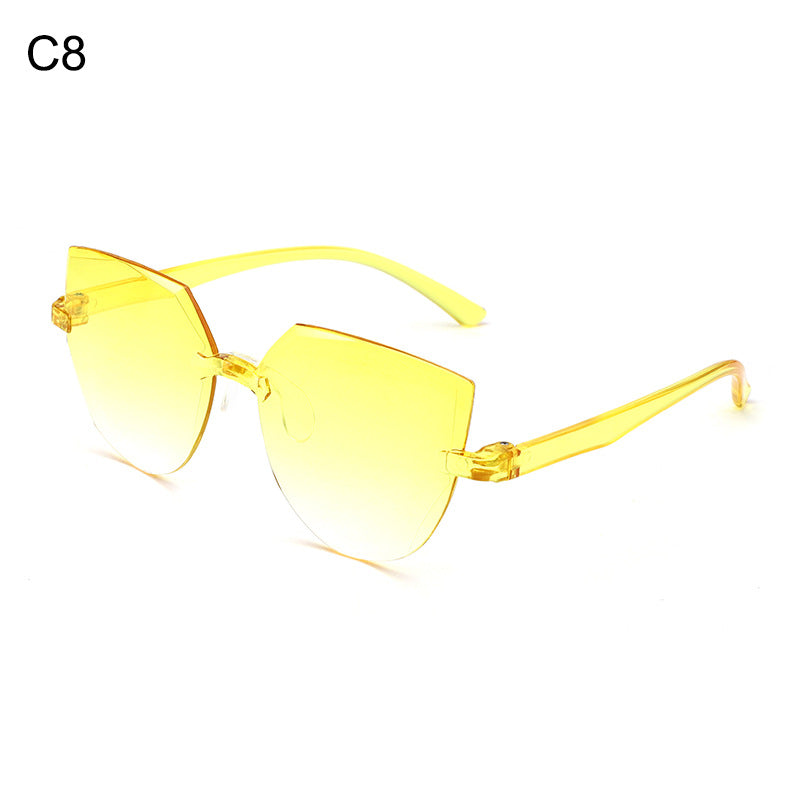 Wholesale PC Frameless One Piece Jelly Clear Sunglasses