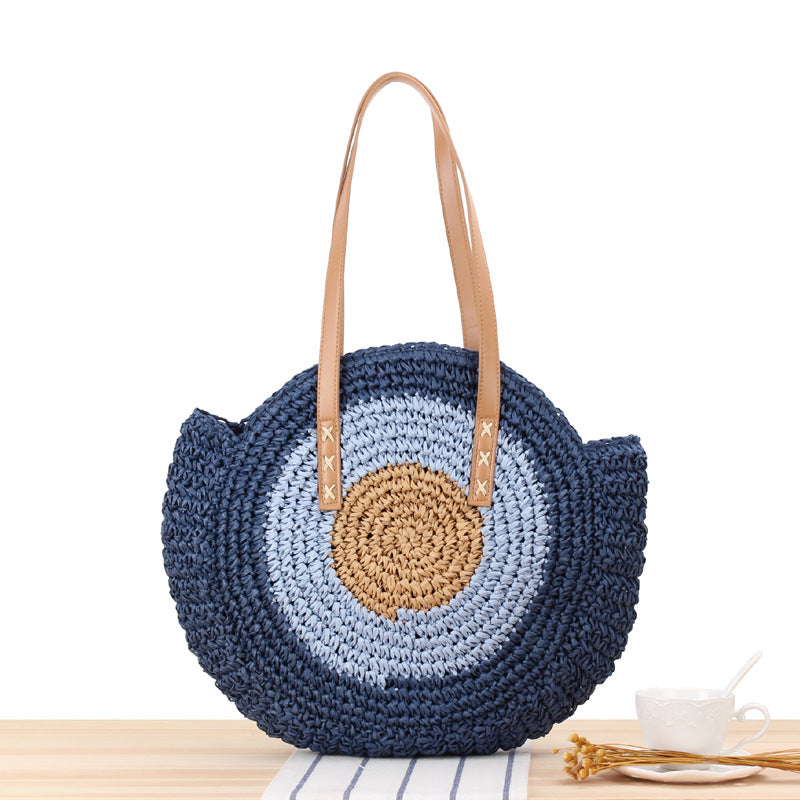 Wholesale Paper Rope Tassel Woven Beach Bag