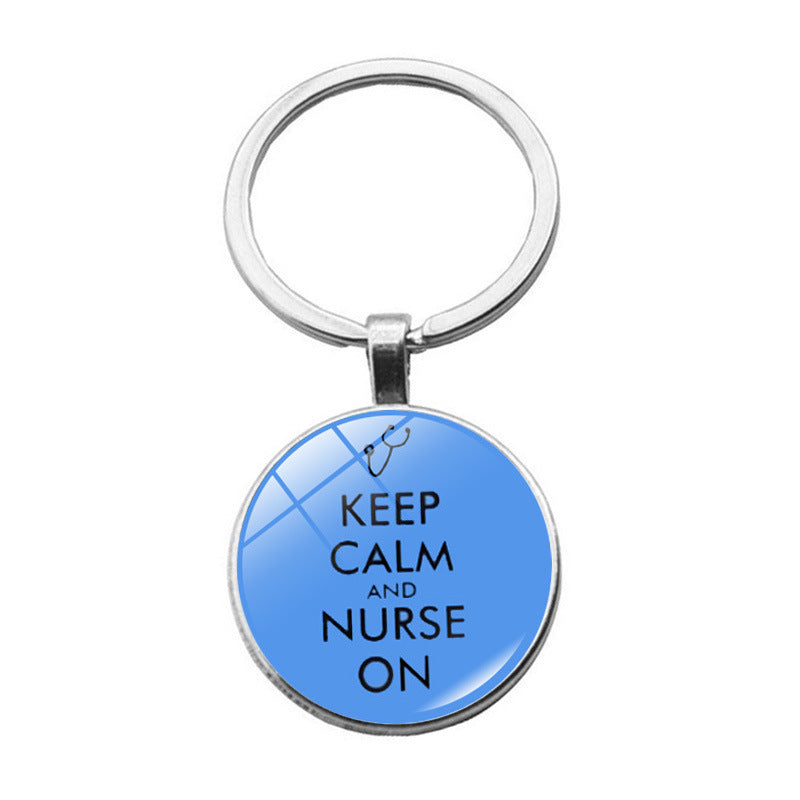 Estringe de aleación de zinc al por mayor Tiempo Gemstone Keychain