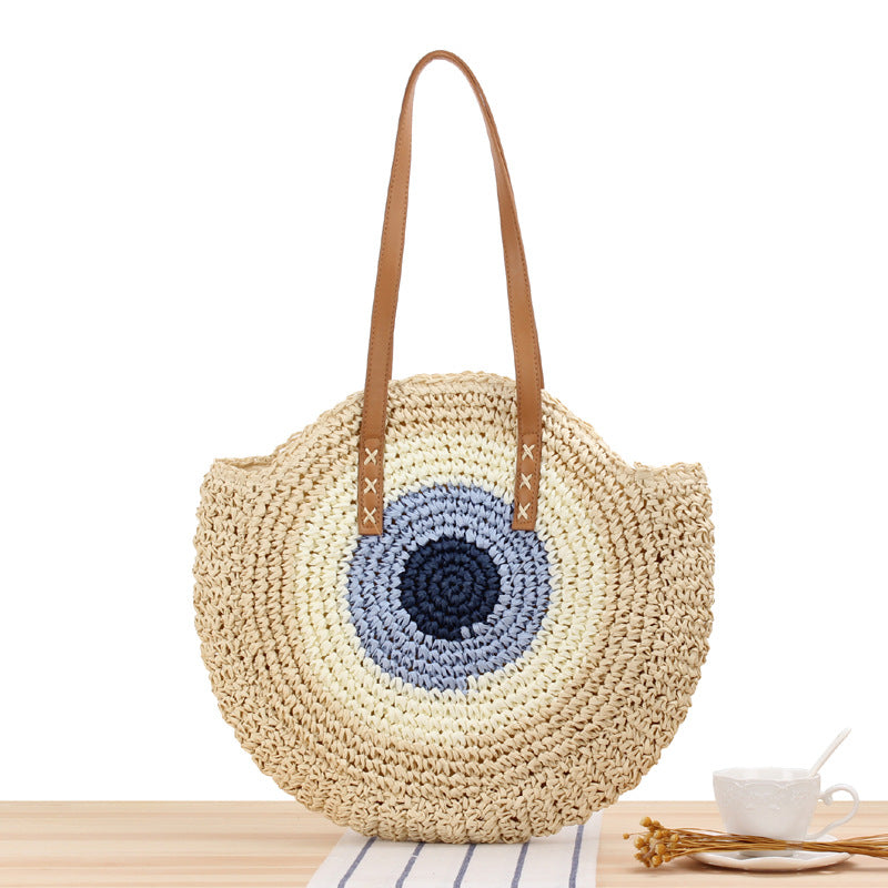 Wholesale Paper Rope Tassel Woven Beach Bag