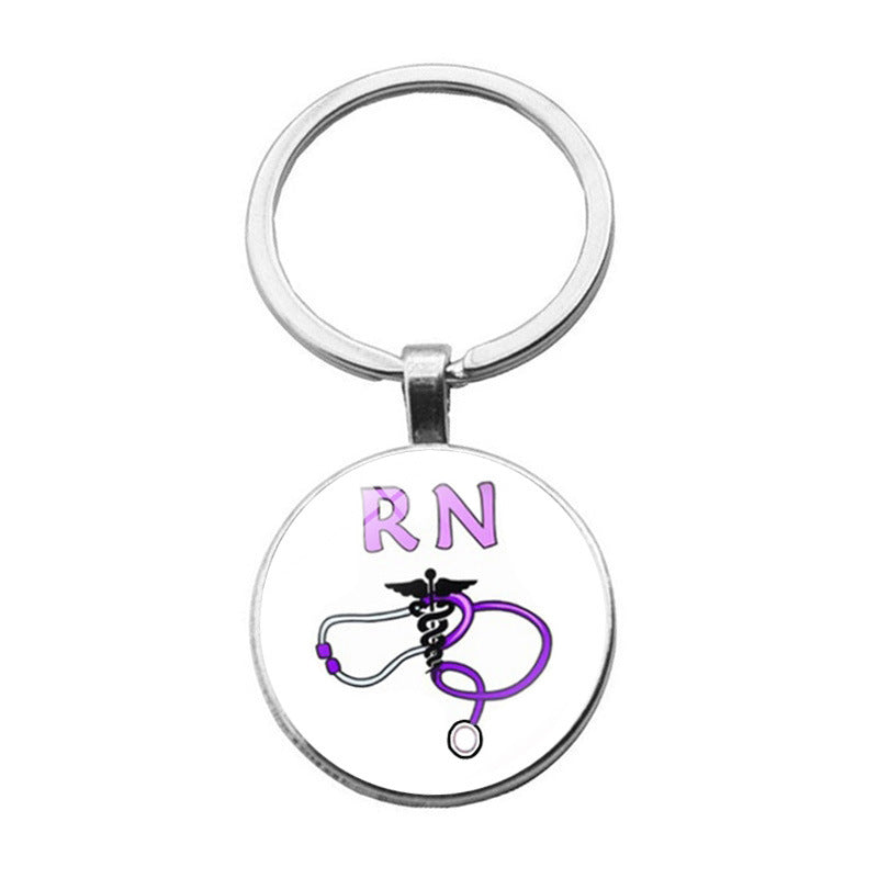 Estringe de aleación de zinc al por mayor Tiempo Gemstone Keychain