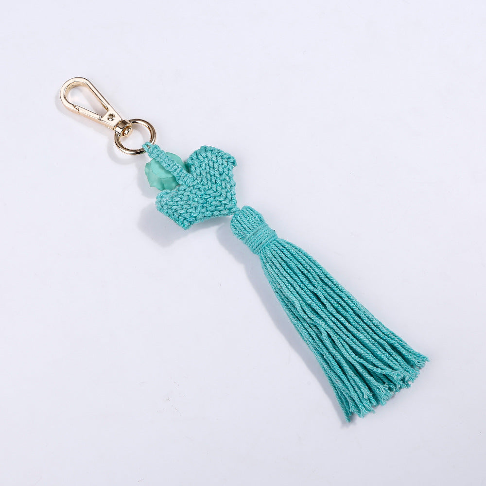 Wholesale Braided Knot Handwoven Flower Tassel Keychain