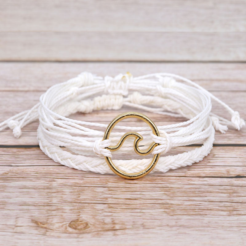 Wholesale Bohomian Wax Thread Braided Surf Bracelet Set