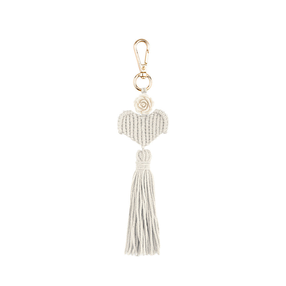 Wholesale Braided Knot Handwoven Flower Tassel Keychain