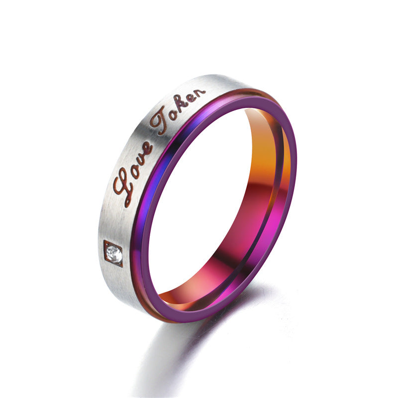 Wholesale Couple Diamonds Titanium Steel Rings