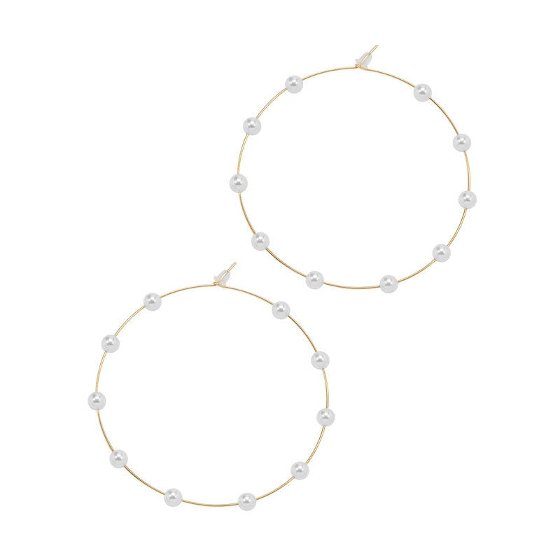 Wholesale Alloy Exaggerated Pearl Earrings