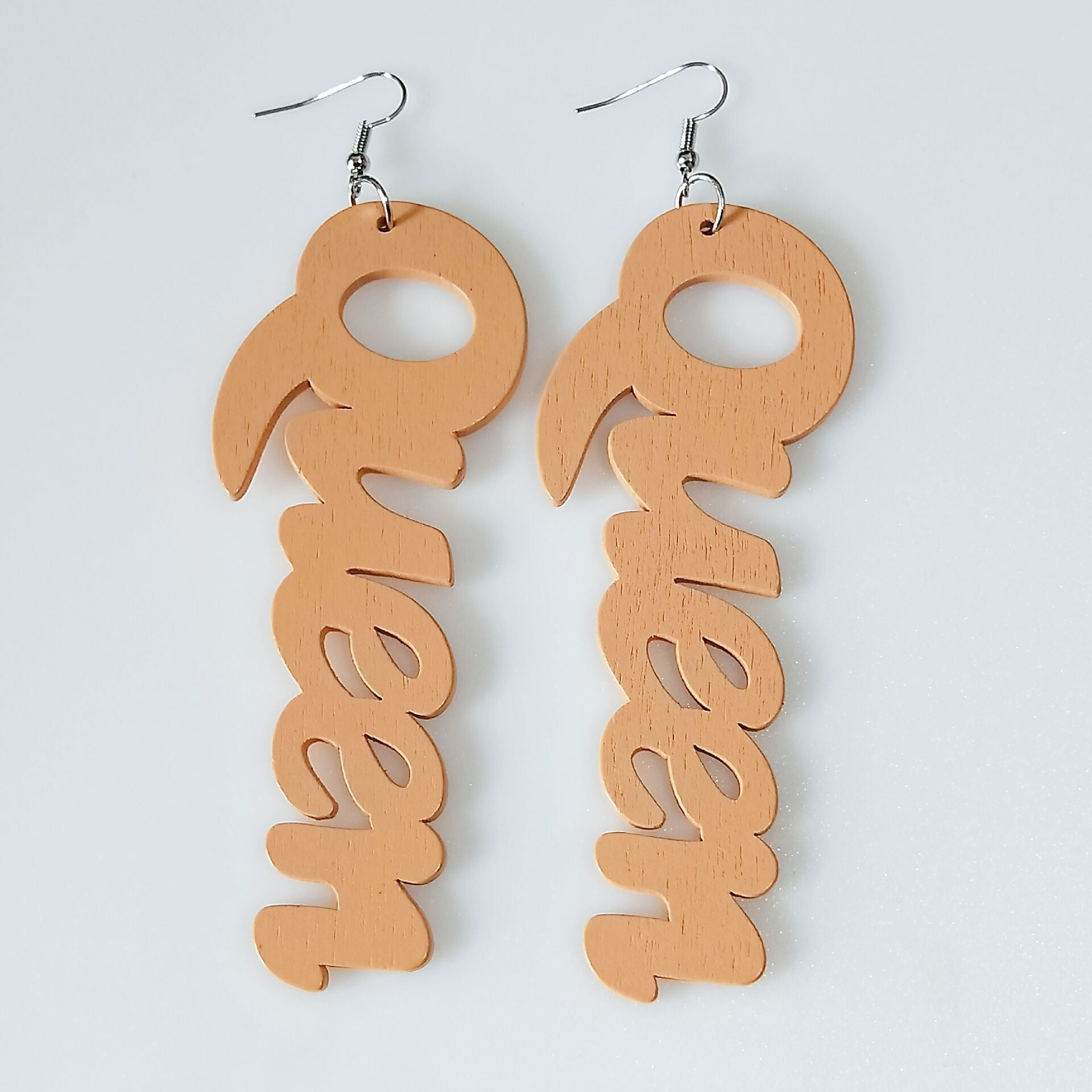 Wholesale Vintage Alphabet Wooden Earrings