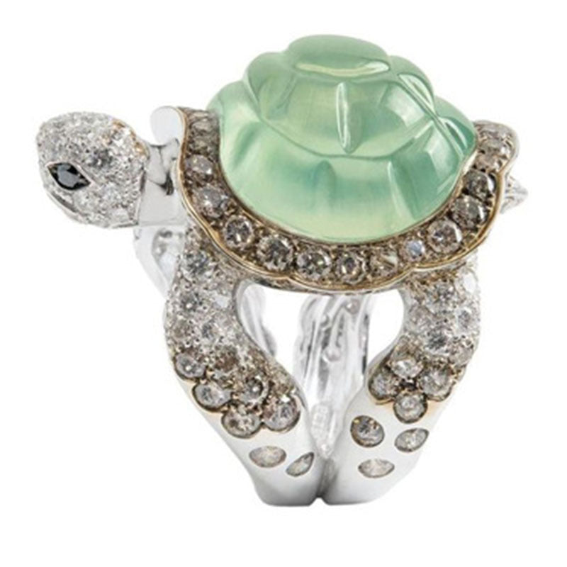 Wholesale Alloy Grass Green Jewelry Turtle Ring