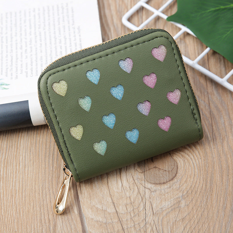 Wholesale PU Hollow Glitter Love Wallet