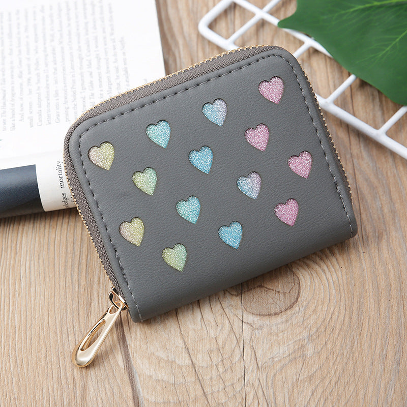 Wholesale PU Hollow Glitter Love Wallet