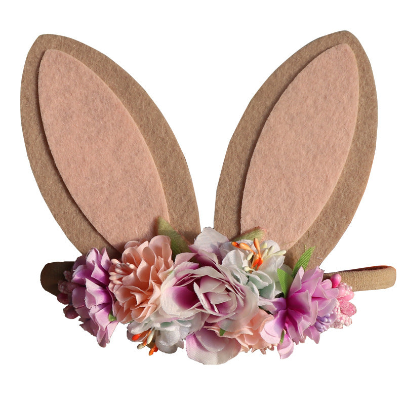 Venta al por mayor Orejas de conejito de pascua Super suave No Trace Diademas de nylon para niños