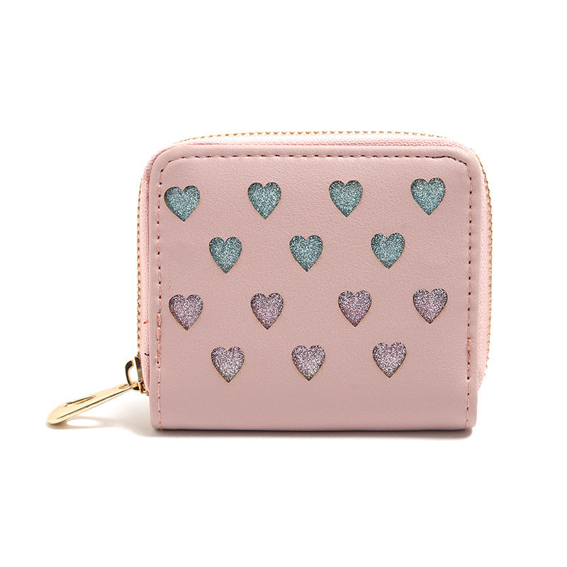 Wholesale PU Hollow Glitter Love Wallet