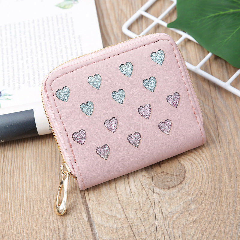 Wholesale PU Hollow Glitter Love Wallet