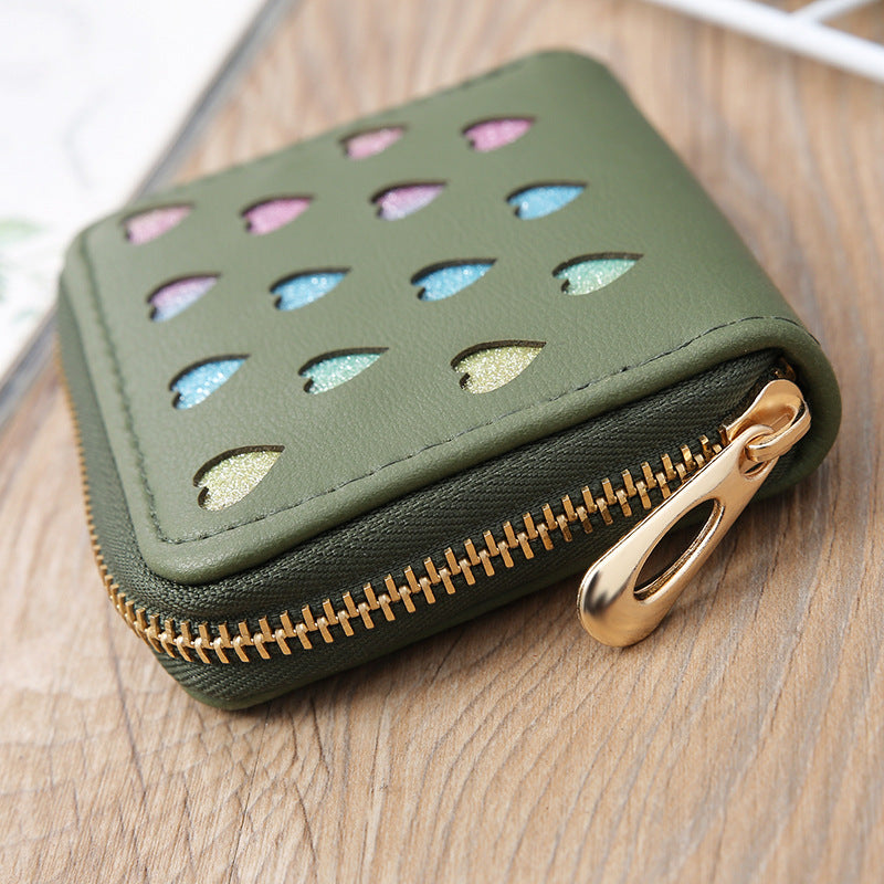 Wholesale PU Hollow Glitter Love Wallet