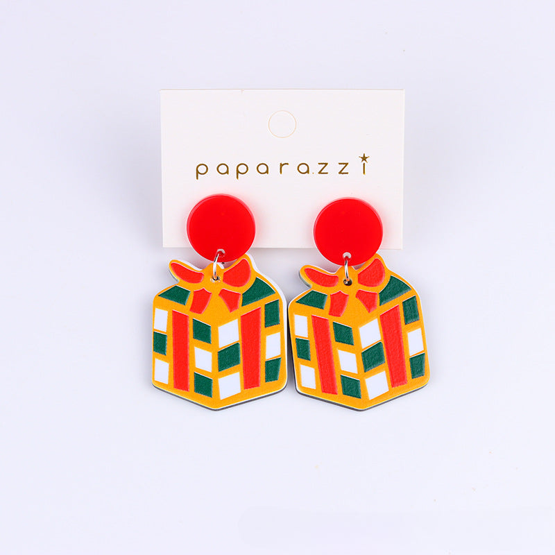 Wholesale Christmas Tree Socks Acrylic Earrings
