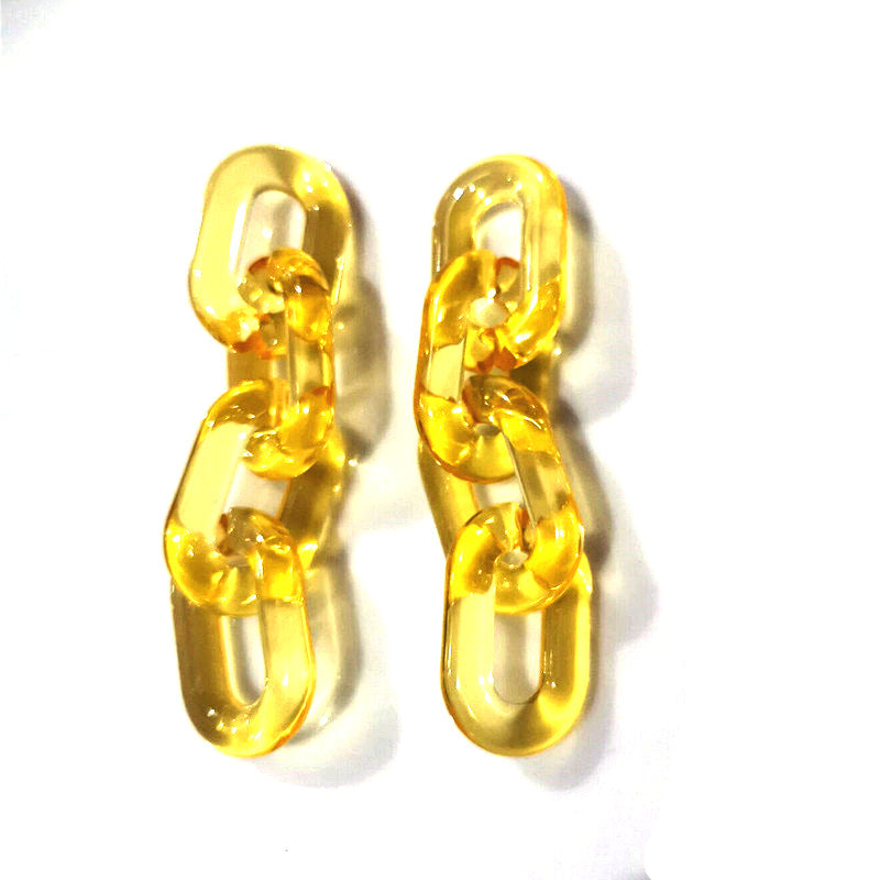 Wholesale Colorful Transparent Jelly Chain Acrylic Earrings