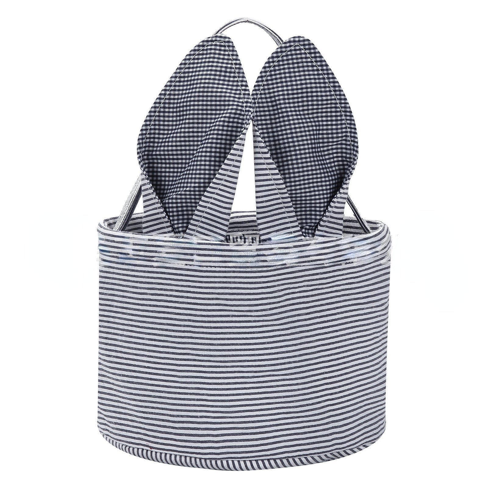 Wholesale Easter Gift Decoration Fabric Handheld Round Bottom Rabbit Ear Bag 10pcs