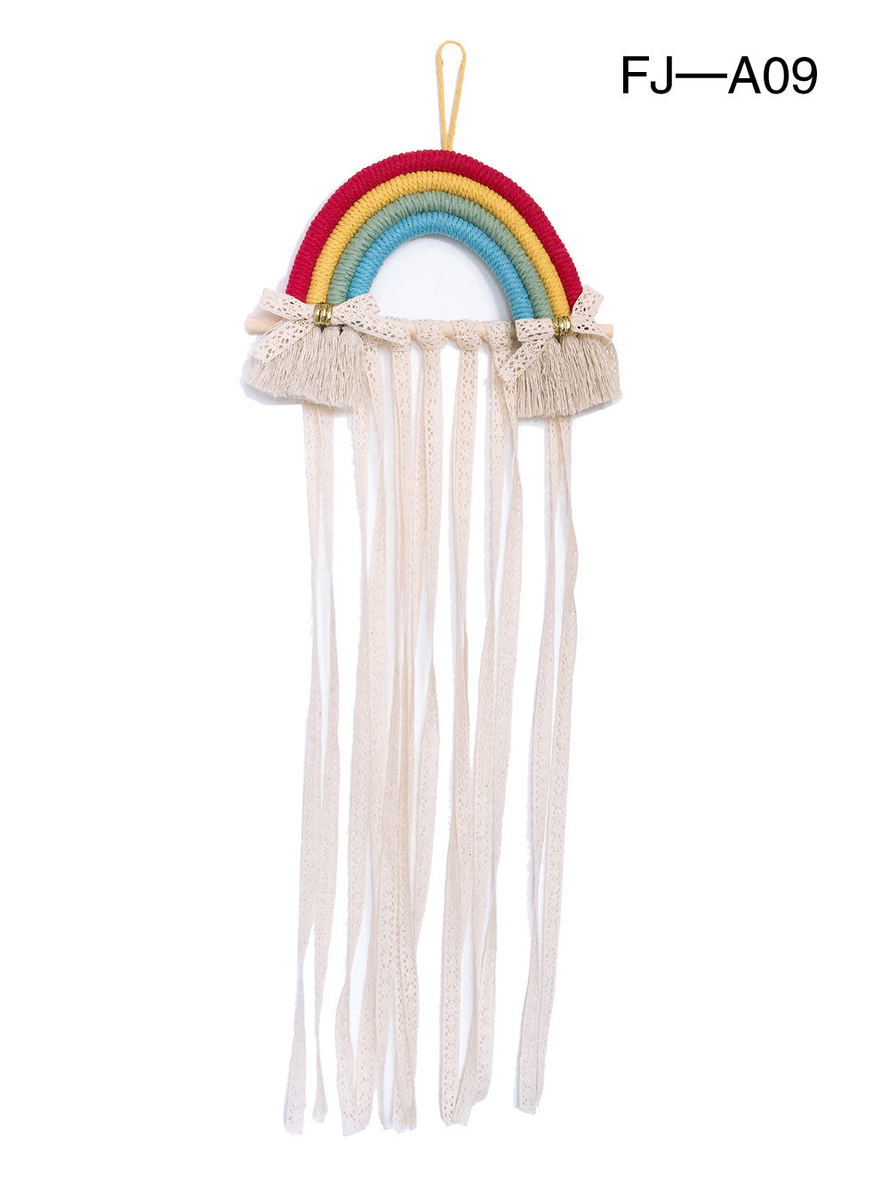 Wholesale Cotton Rope Woven Rainbow Kids Hairpin Wall Hanging Storage Belt