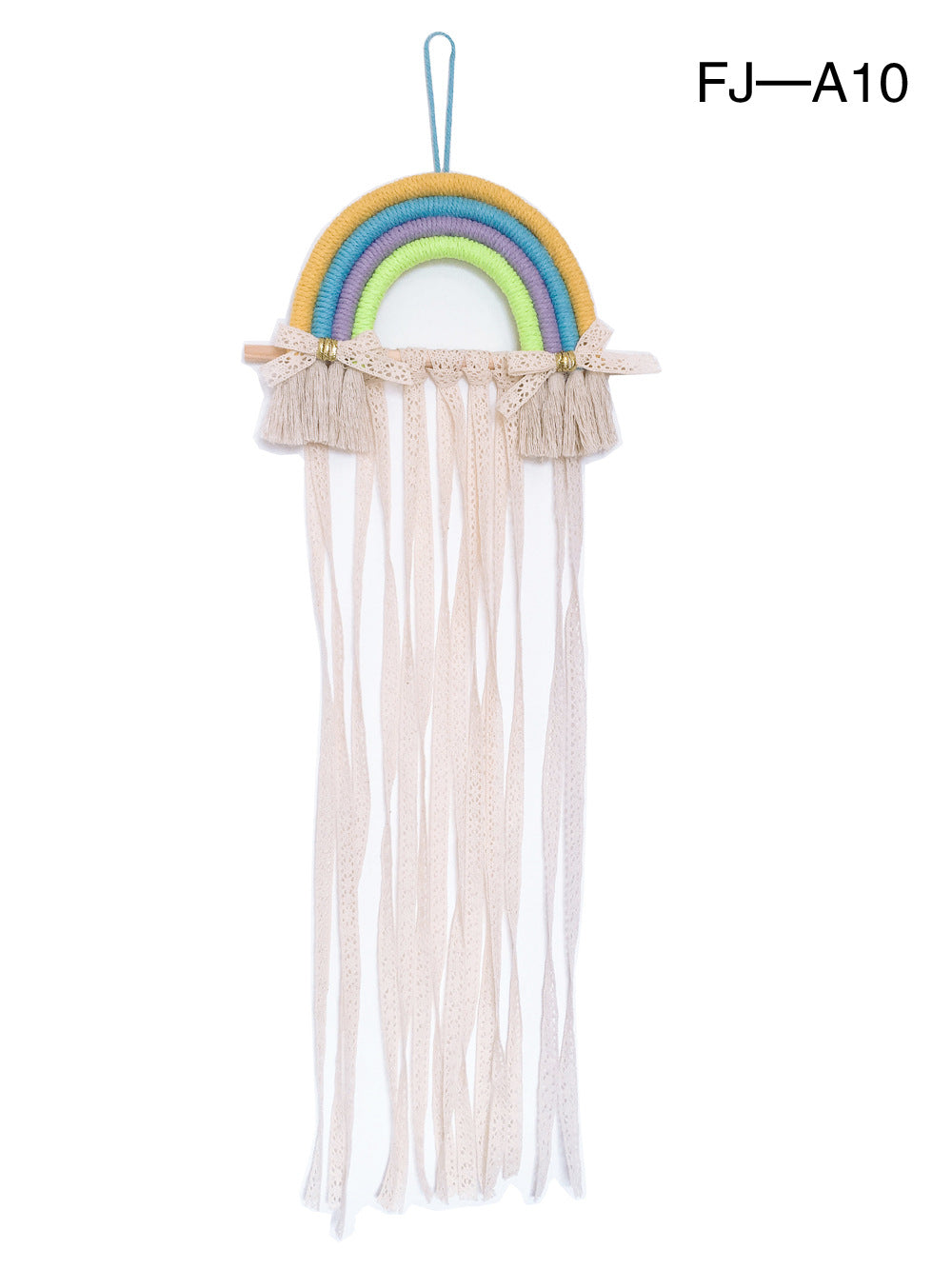 Wholesale Cotton Rope Woven Rainbow Kids Hairpin Wall Hanging Storage Belt