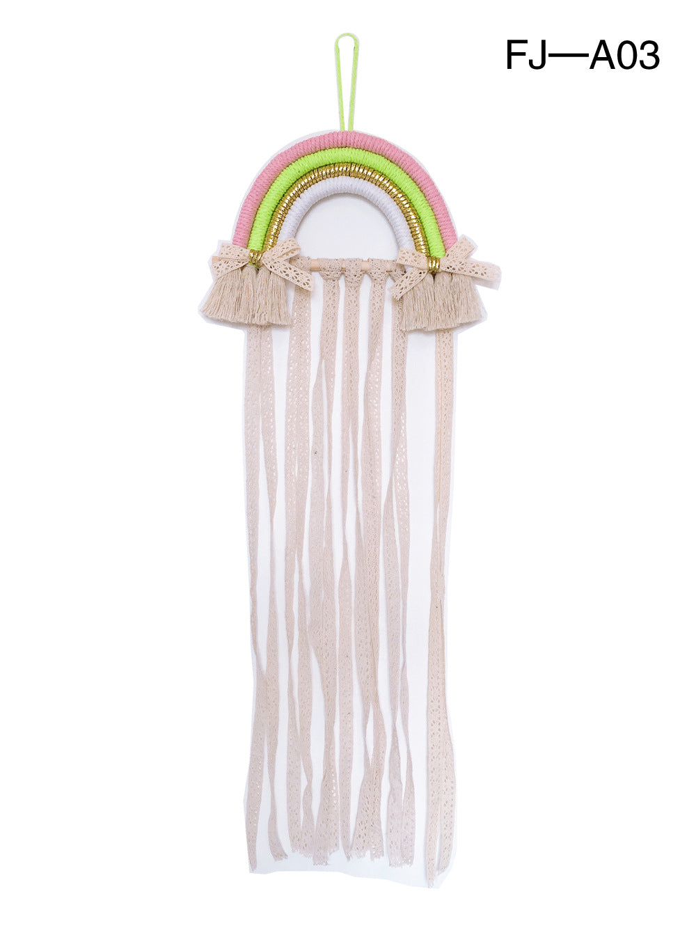 Wholesale Cotton Rope Woven Rainbow Kids Hairpin Wall Hanging Storage Belt
