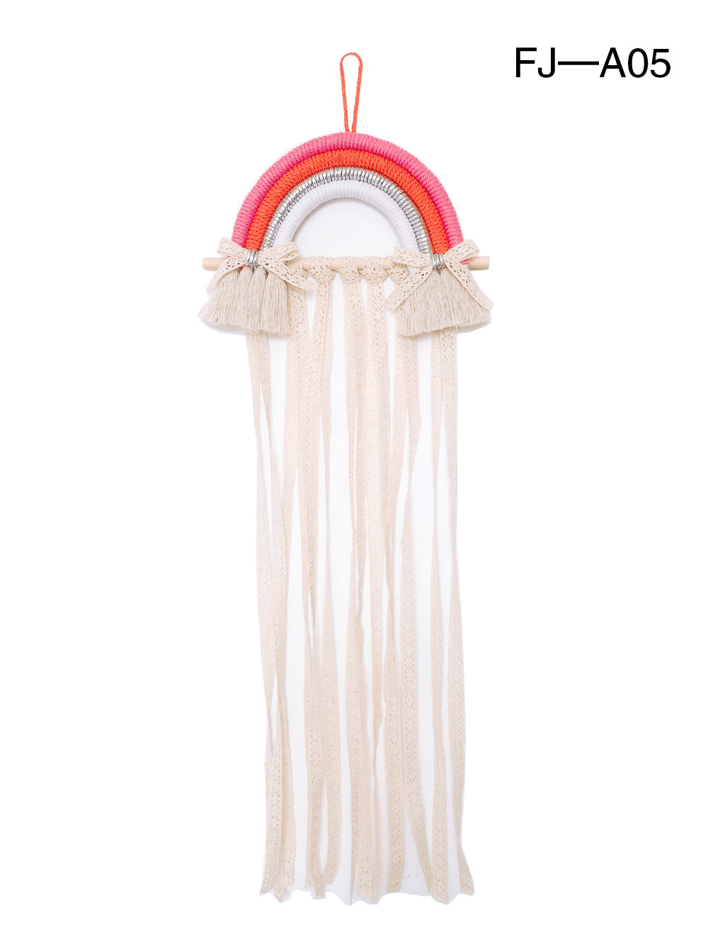 Wholesale Cotton Rope Woven Rainbow Kids Hairpin Wall Hanging Storage Belt