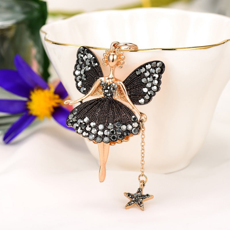 Wholesale Water Diamond Butterfly Fairy Metal Keychains