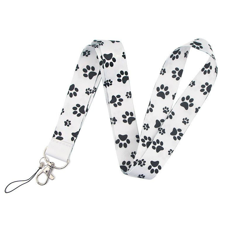 Wholesale Polyester Dog Paw Lanyard Keychain