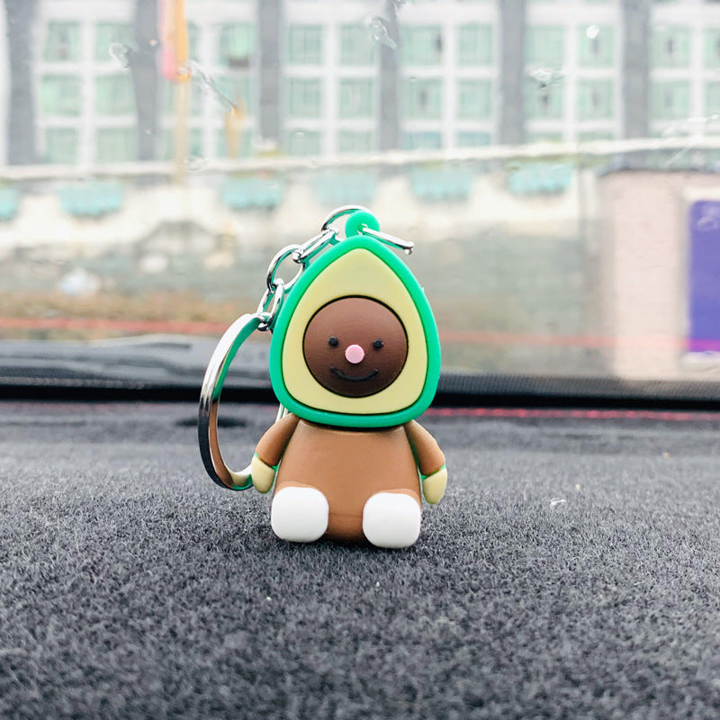 Wholesale 10PCS PVC Cartoon Stereo Kiwi Keychain