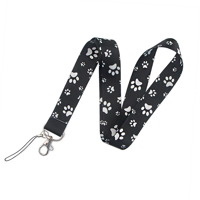 Wholesale Polyester Dog Paw Lanyard Keychain