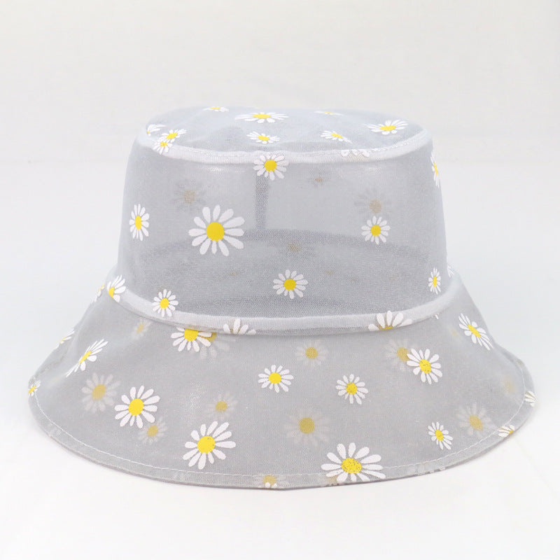 Wholesale Mesh Daisy Print Lace Polyester Bucket Hat