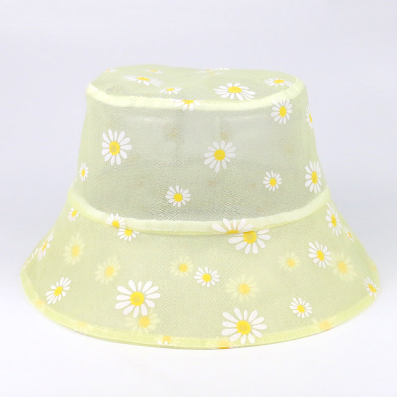 Wholesale Mesh Daisy Print Lace Polyester Bucket Hat