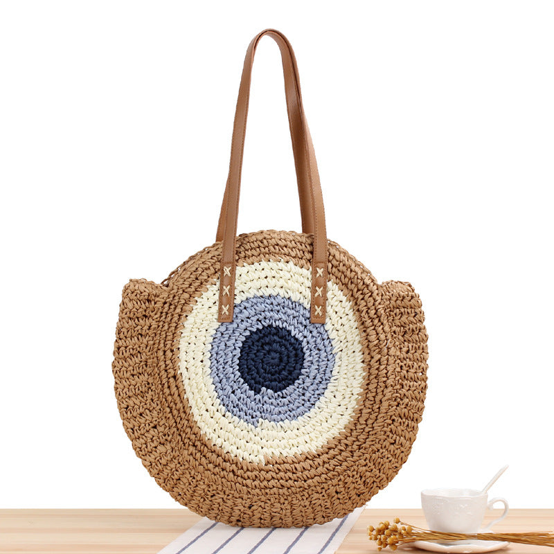 Wholesale Paper Rope Tassel Woven Beach Bag
