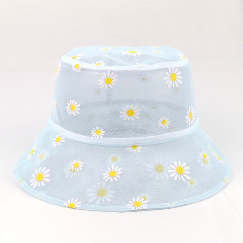Wholesale Mesh Daisy Print Lace Polyester Bucket Hat