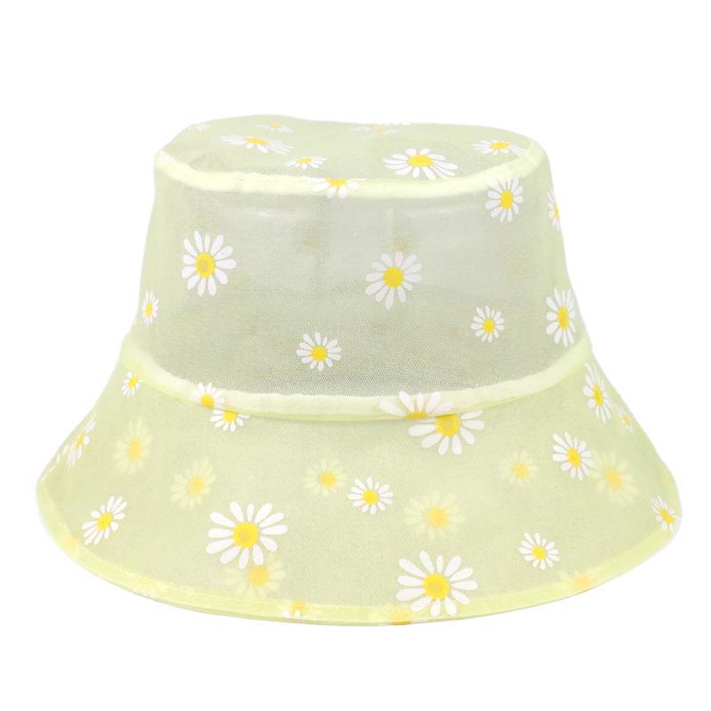 Wholesale Mesh Daisy Print Lace Polyester Bucket Hat