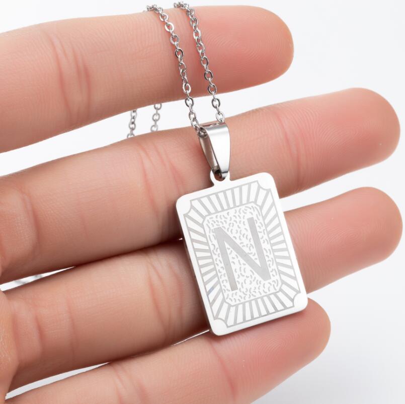 Wholesale Titanium Steel 26 Letters Necklace