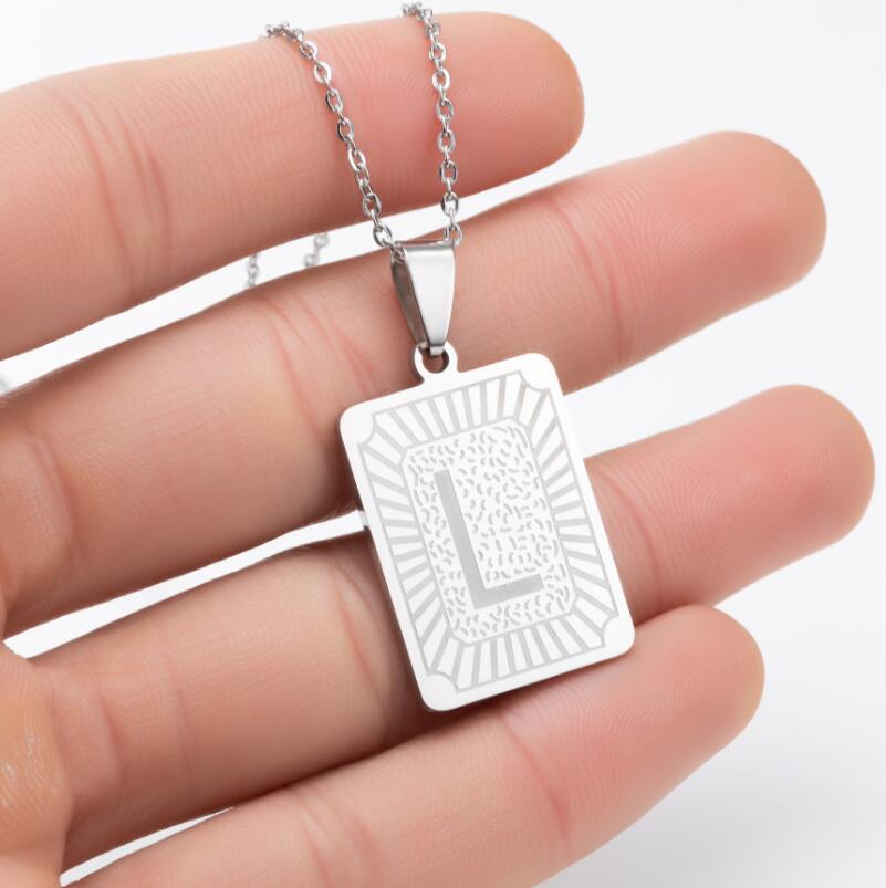 Wholesale Titanium Steel 26 Letters Necklace