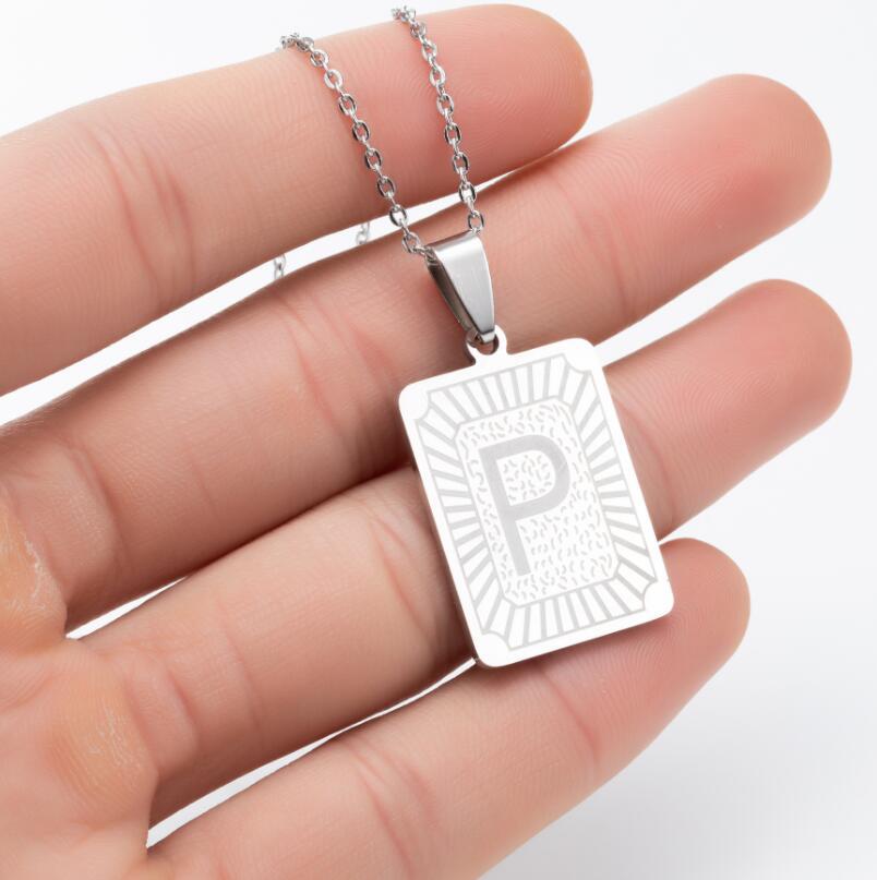 Wholesale Titanium Steel 26 Letters Necklace