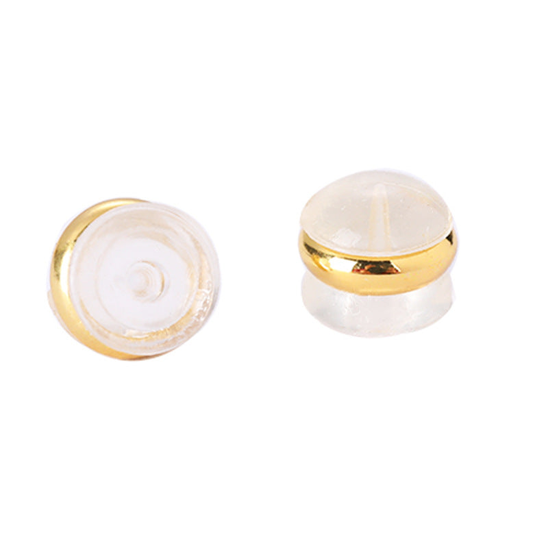 Wholesale 100PCS/Pack 5x4.8mm Transparent Gold Edge Earplugs Plastic Beads